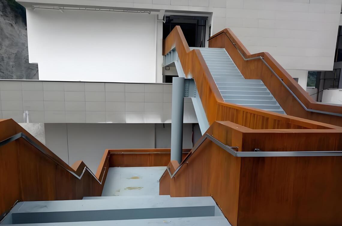 河西区街道耐候钢楼梯